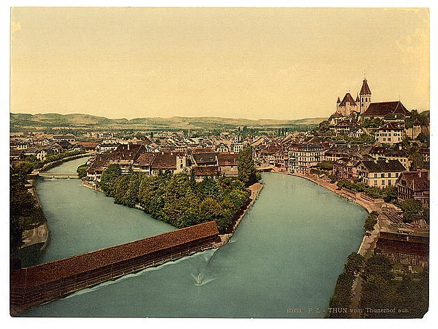Photo:Thun and Aare River,Bernese Oberland,Switzerland
