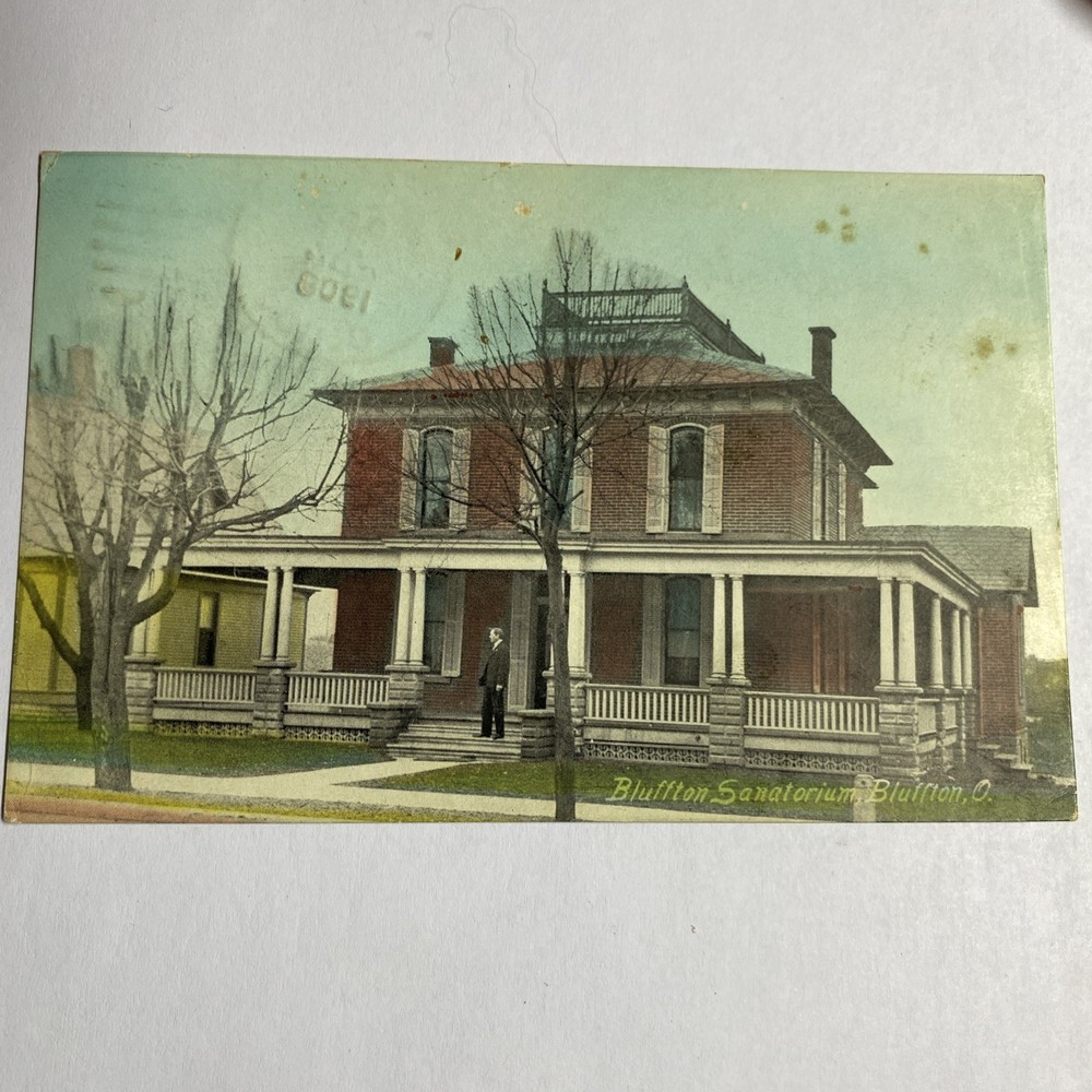 Postcard  1908 Bluffton Sanatorium  Bluffton Ohio