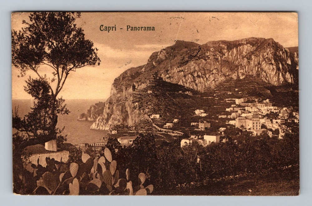 Italy- Capri Panorama View Standard Souvenir Postal Old Vintage c1909 Postcard