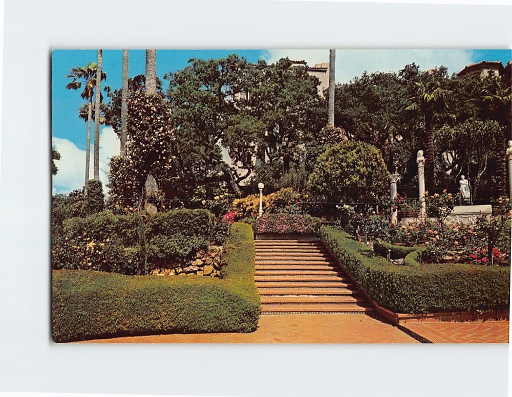 Postcard Hearst Castle San Simeon State Historical Monument Garden California
