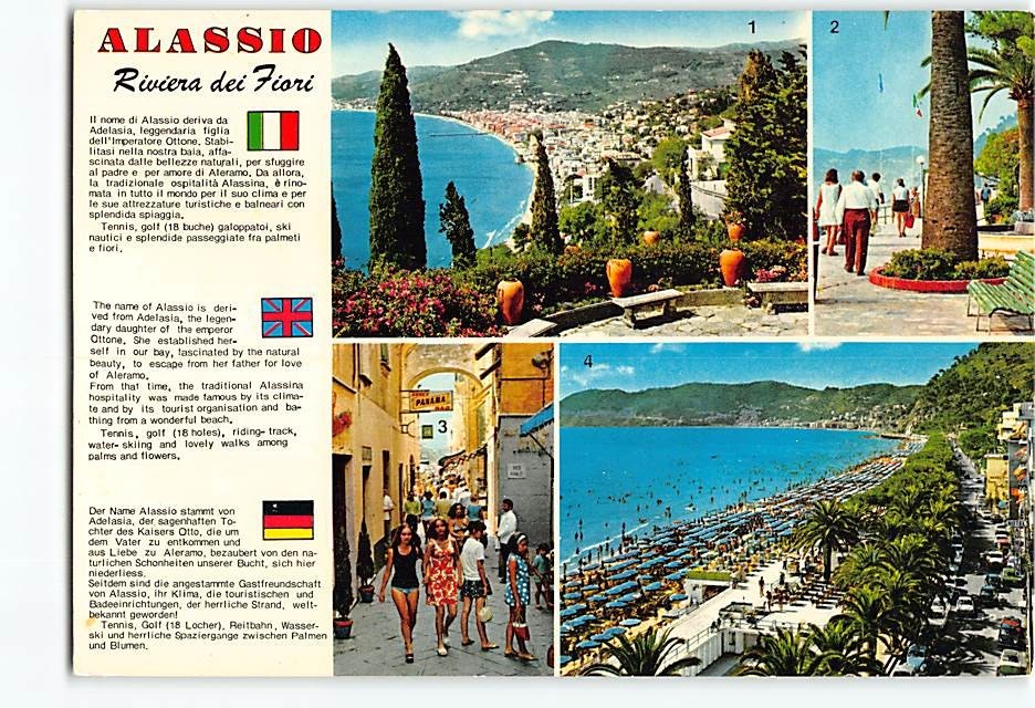 Postcard Riviera dei Fiori Alassio Italy