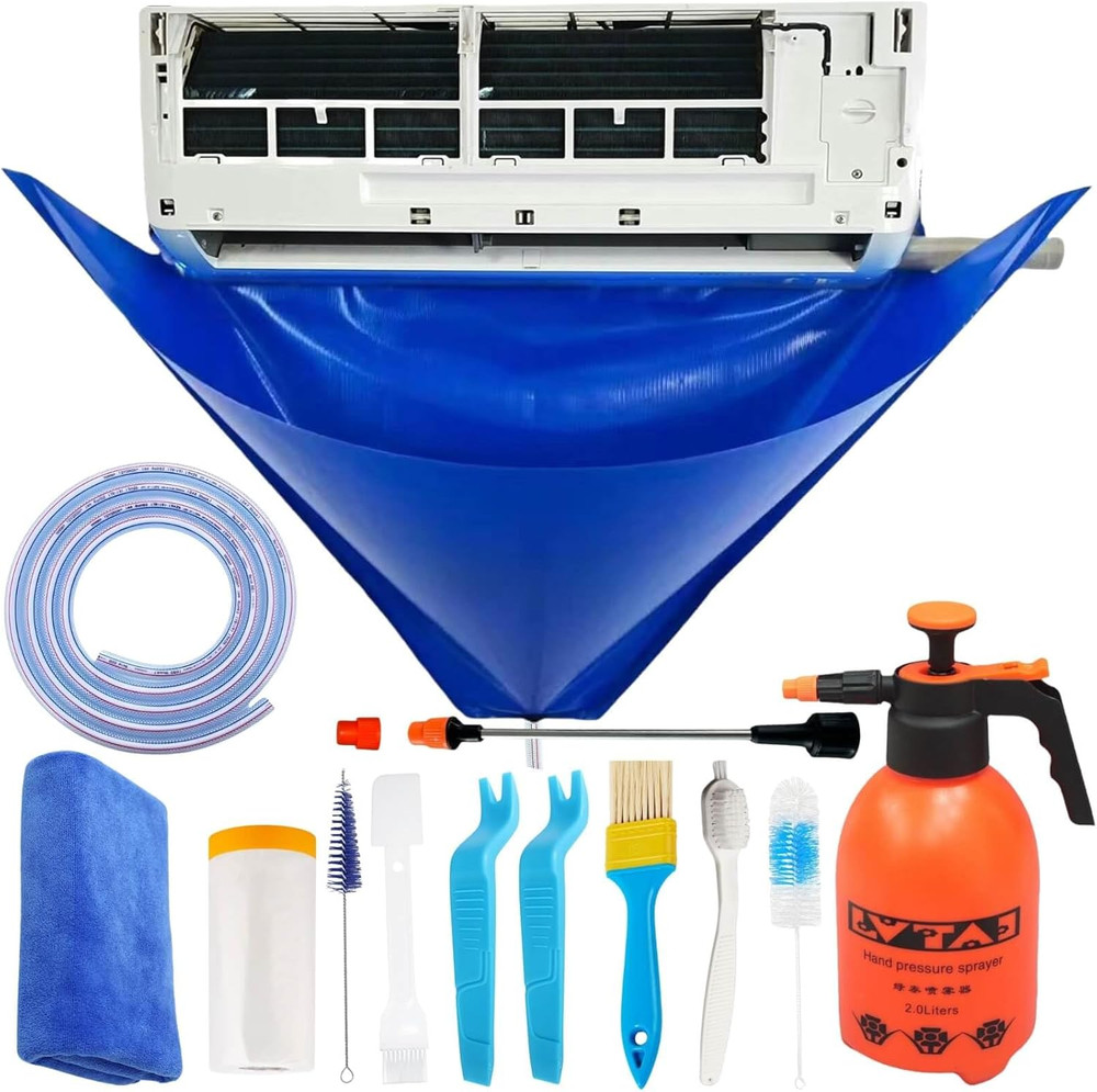 Mini Split Cleaning Kit Bag with 2L High Pressure Sprayer, Air Conditioner Clean