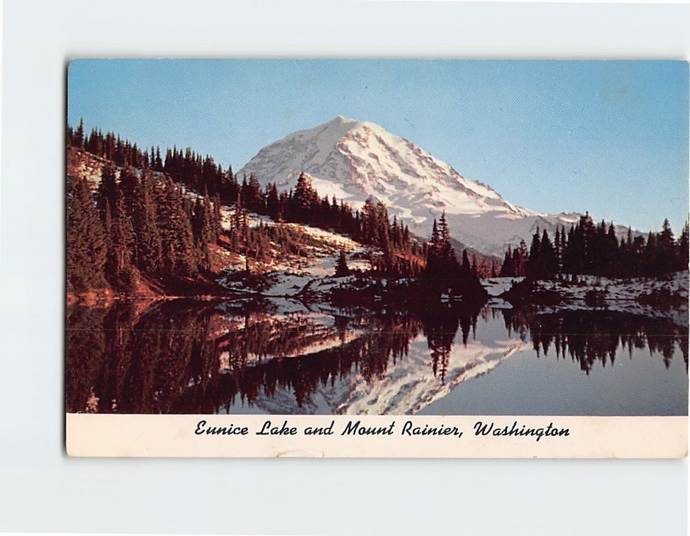 Postcard Eunice Lake and Mount Rainier Washington USA