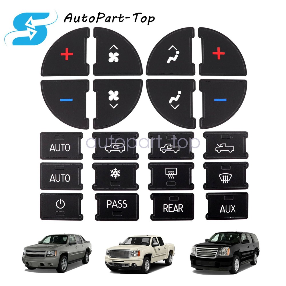 For Buick Enclave 08-12 High Grade Vinyl AC Dash Button Repair Decal Stickers-image