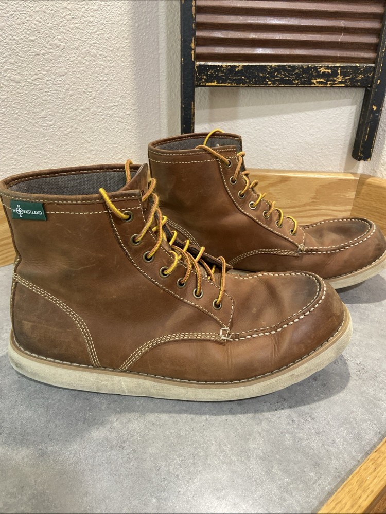 EASTLAND Lumber Up Moc Toe Work Boots in Brown Leather for Men Size 13 D