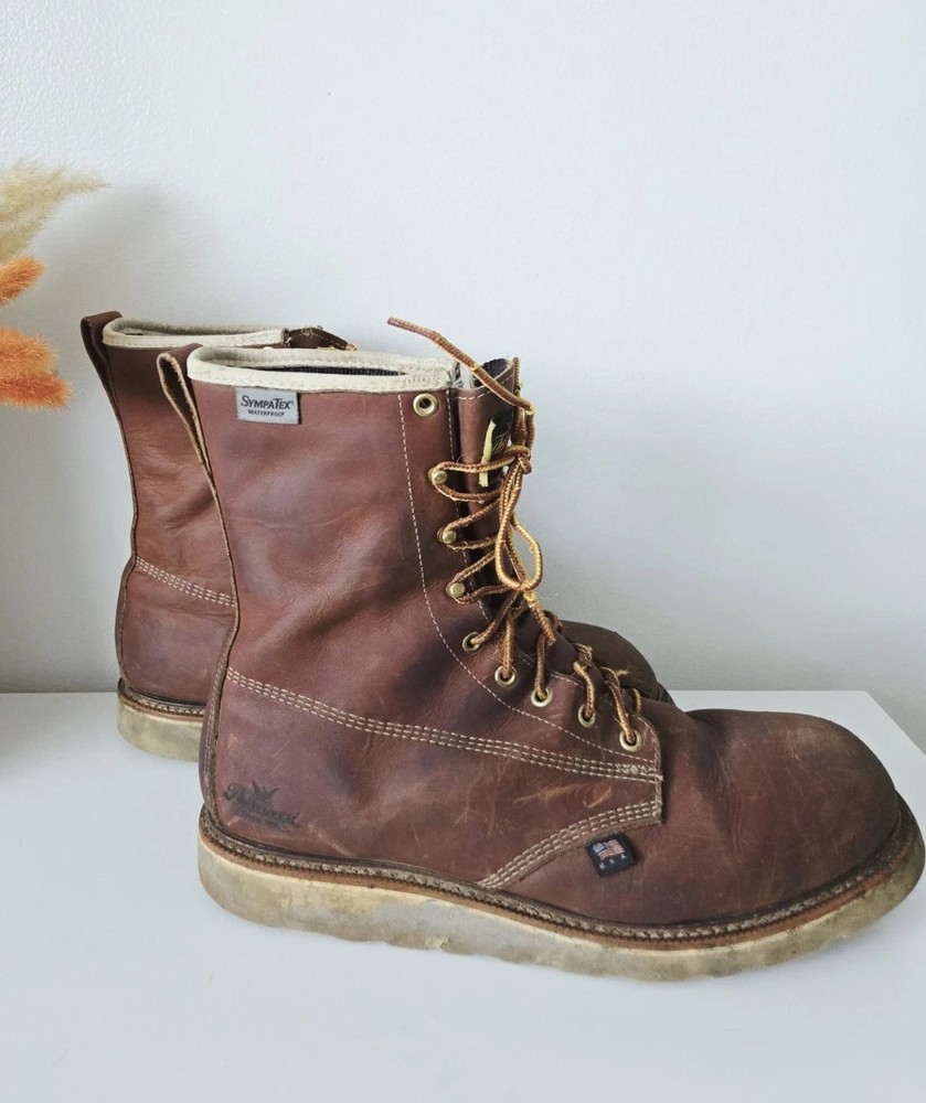 Thorogood Men's 8 Inch Tobacco Waterproof Work Boot Size 11.5 2E Plain Toe  