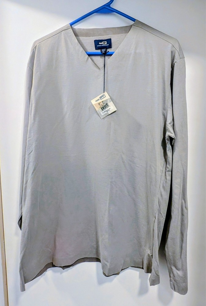 New Wilke Rodriguez men's light gray pullover knit v neck shirt large