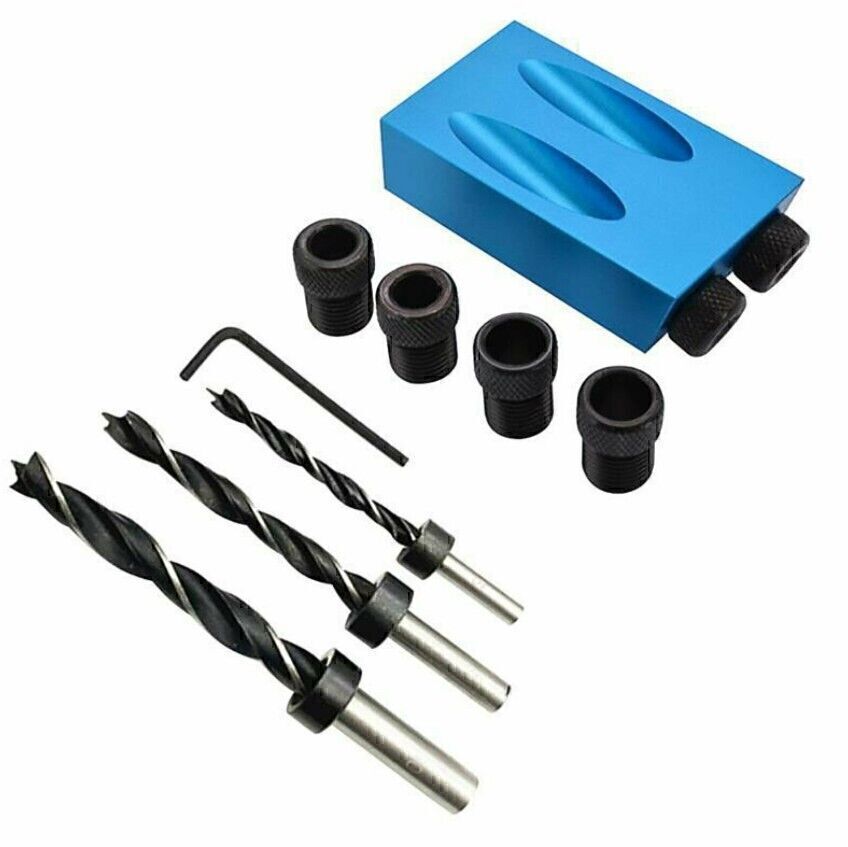 15-Piece 15° Pocket Hole Jig Kit for Strong Wood Joints & Woodworking Projects