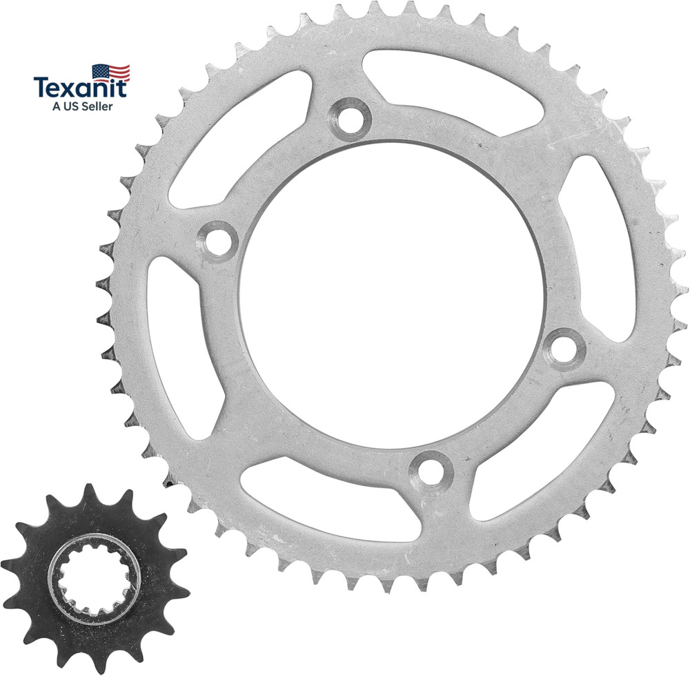 Front and Rear Sprockets Kit Compatible with Kawasaki KLX125 2003 2004 2005 2006