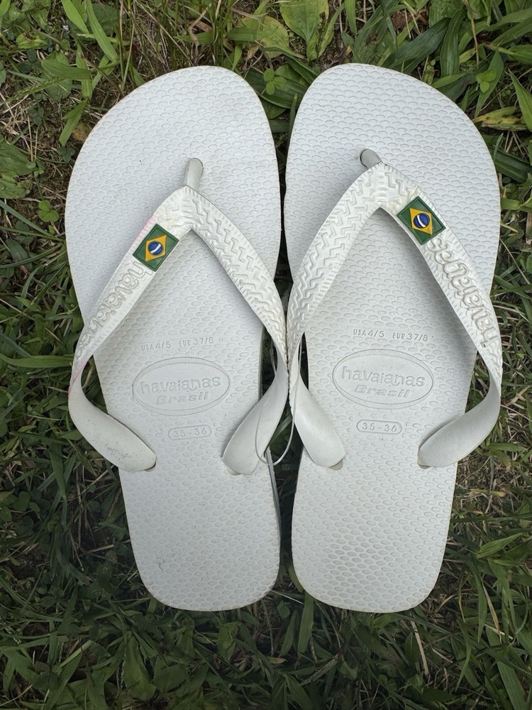 Havaianas White Flip Flops - US Size 4/5