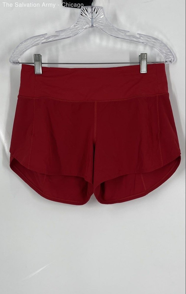 Lululemon Womens Red Pull-On Activewear Athletic Shorts Size Medium