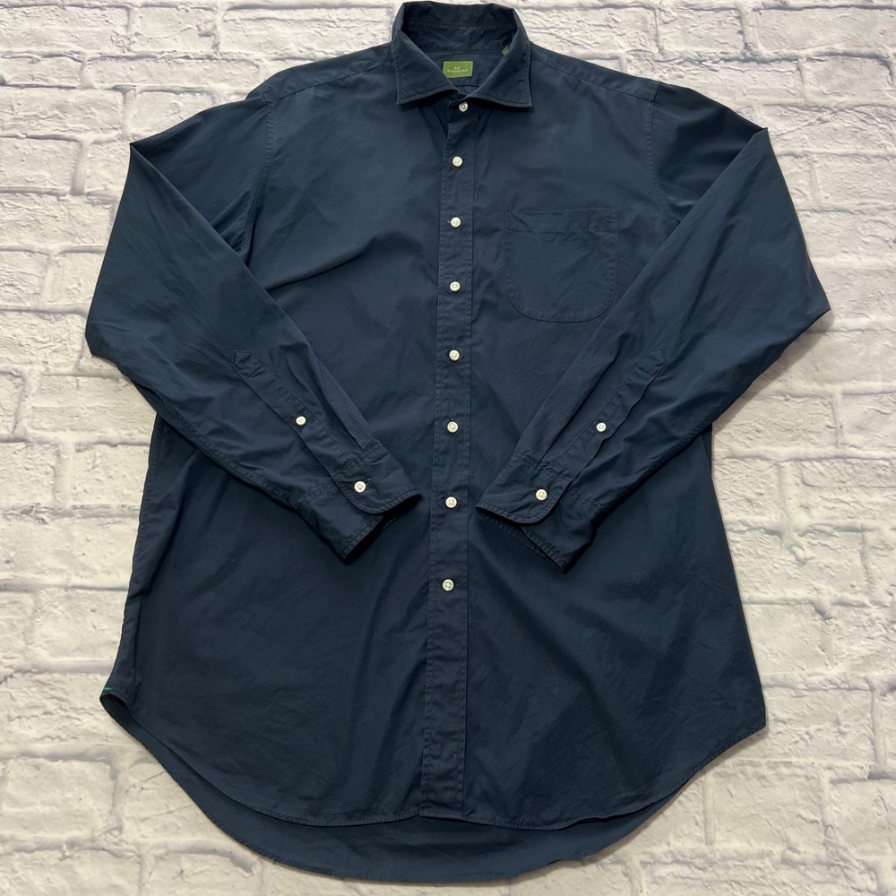 Sid Mashburn Men's Shirt Large Blue Long Sleeve Button Up Pocket