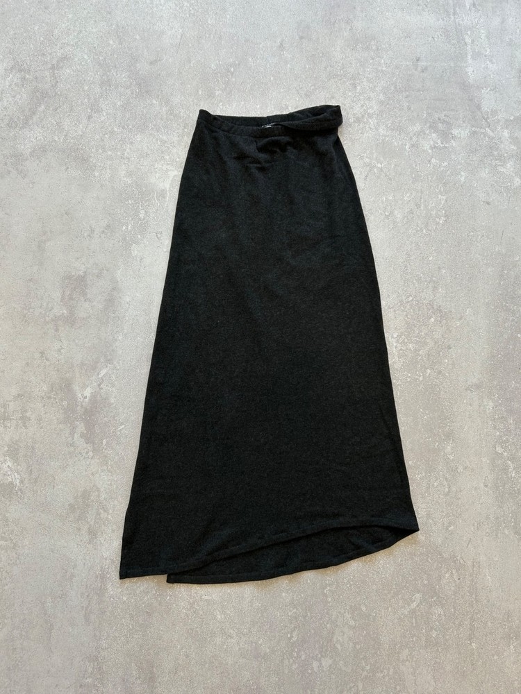 ANN DEMEULEMEESTER Vintage Grey Wool Wrap Skirt Asymmetric Midi M 36 Belgium