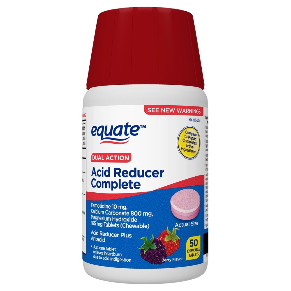 Equate Dual Action Acid Reducer Complete Tablets, Berry,50 Count-image