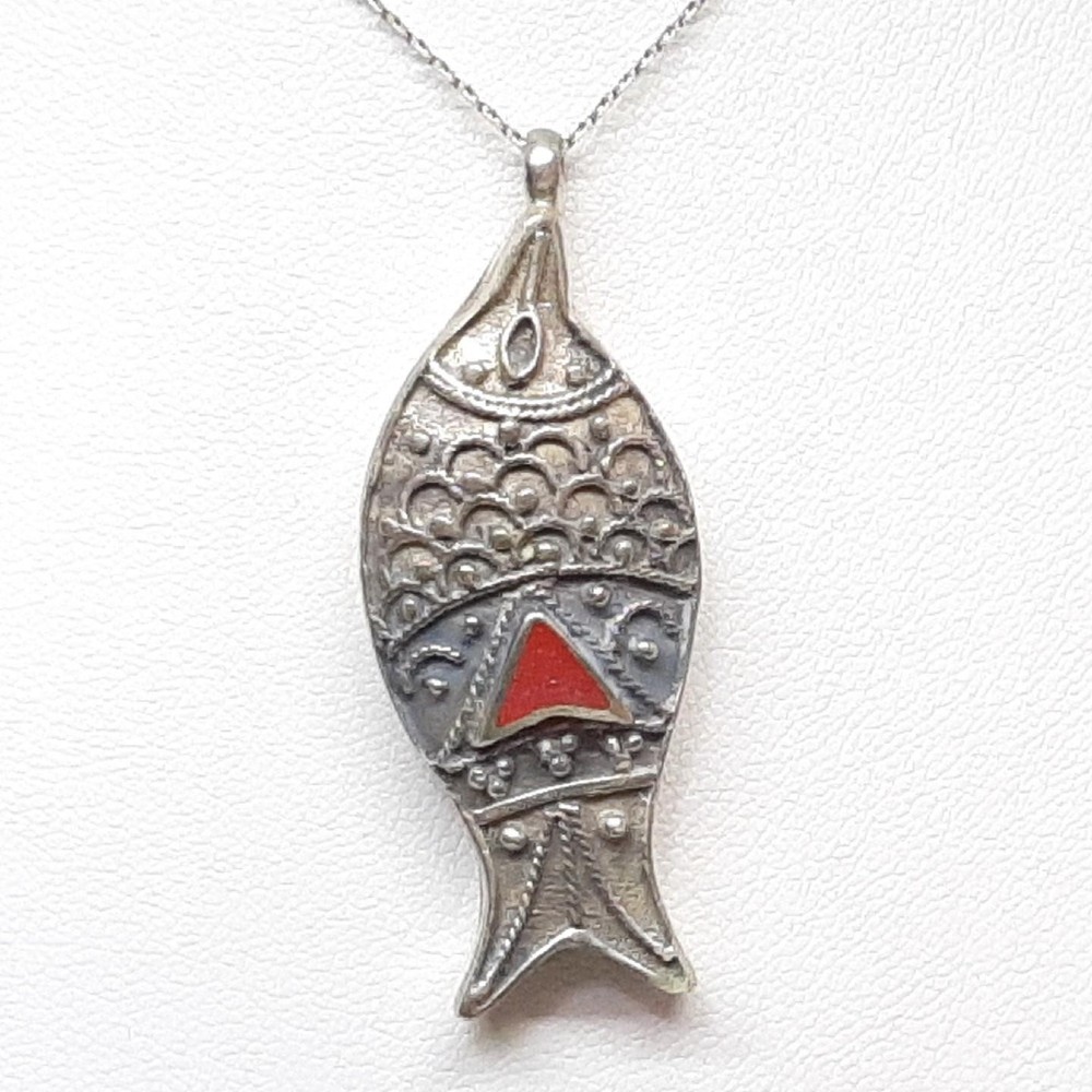Vintage Silver Fish Pendant