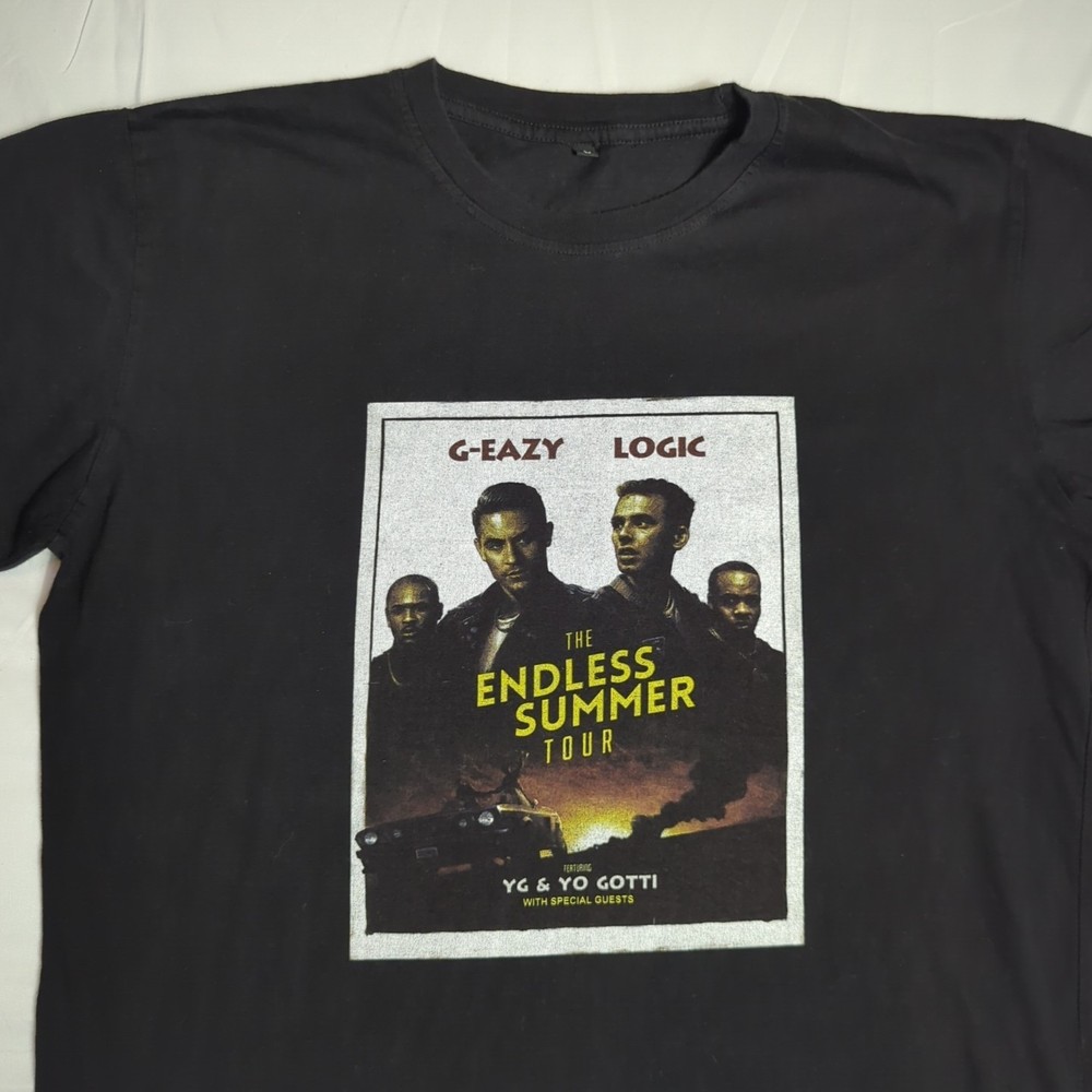 G-EAZY LOGIC YG Endless Summer Tour 2016 Black Rap Graphic T-SHIRT Men's M L