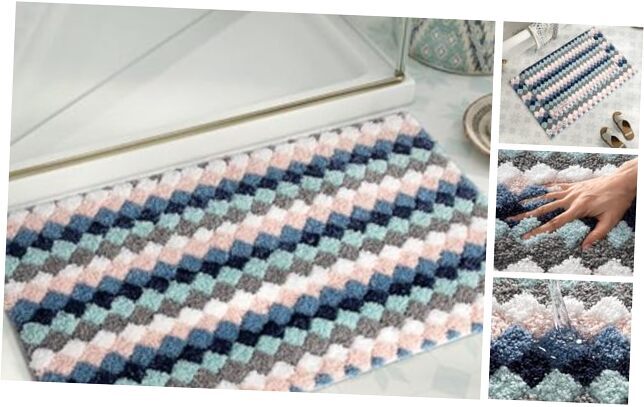 Bathroom Rugs Boho Bath Mat Non Slip Washable, Absorbent 24