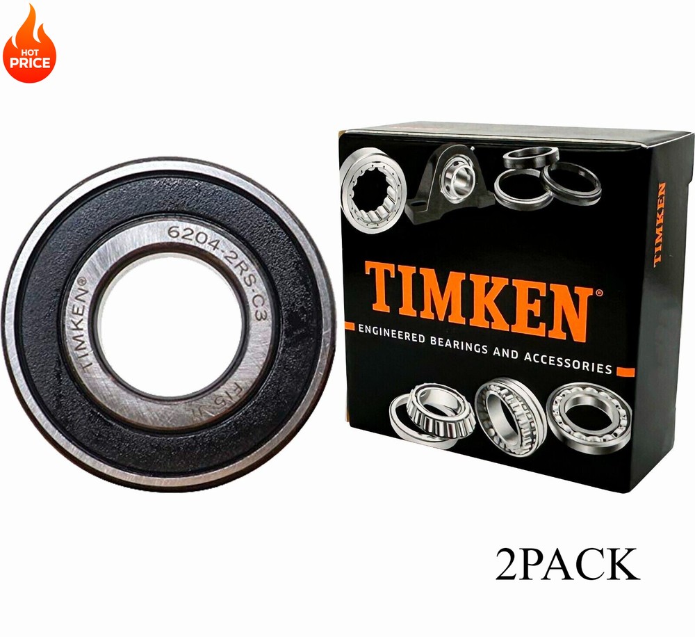 2PCS TIMKEN 6204-2RS C3 20X47X14MM High Quality Two Side Sealed Ball Bearings