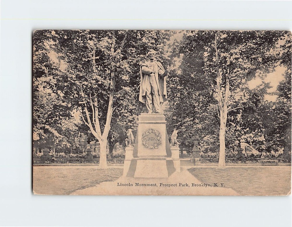 Postcard Lincoln Monument Prospect Park Brooklyn NY USA