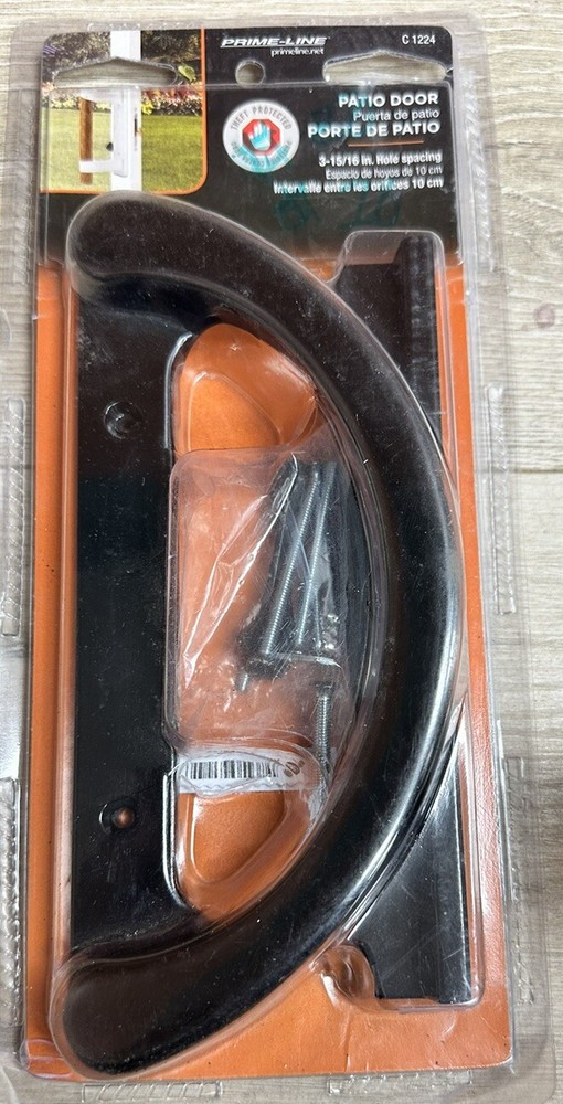 Prime-Line C 1224 Sliding Glass Patio Door Handle Set Diecast Black Mortise