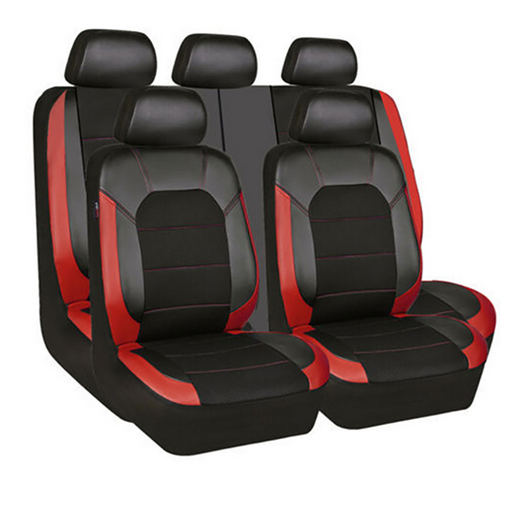 Front Rear Car Seat Covers Full Set Cushion 5-Seats Protector Leather Waterproof