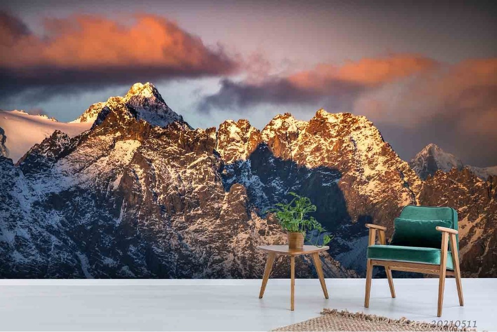 3D Sky Snow Mountain Landscape Wall Murals Wallpaper Murals Wall Sticker 2
