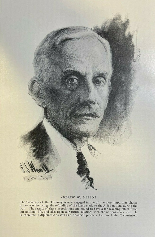 1925 Vintage Magazine Illustration Andrew W. Mellon Secretary of the Treasury