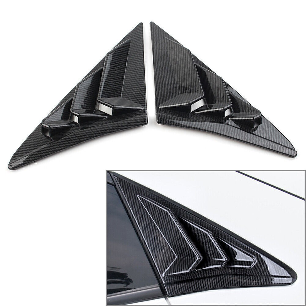 2 Pcs Car Rear Side Vent Window Louver Cover For Honda Civic Hatchback 2016-2021