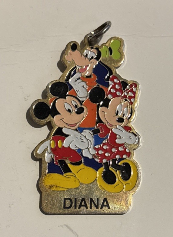 Disney World Goofy Mickey Minnie Personalized Metal Keychain - Diana