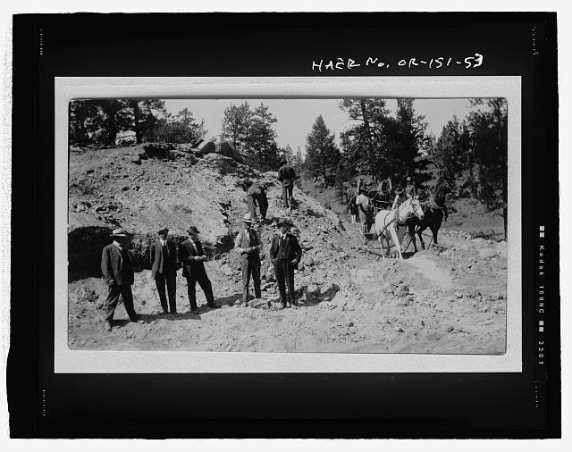 Photo:Hagerman Pass Colorado 1910s Men Horses Mine Road Construction