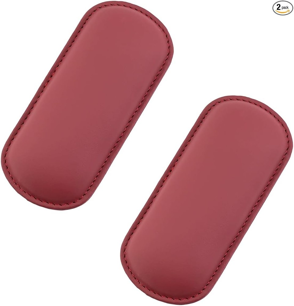 2PCS Car Door Armrest Pads, Soft Leather Memory Foam Cushion for El Color: Red