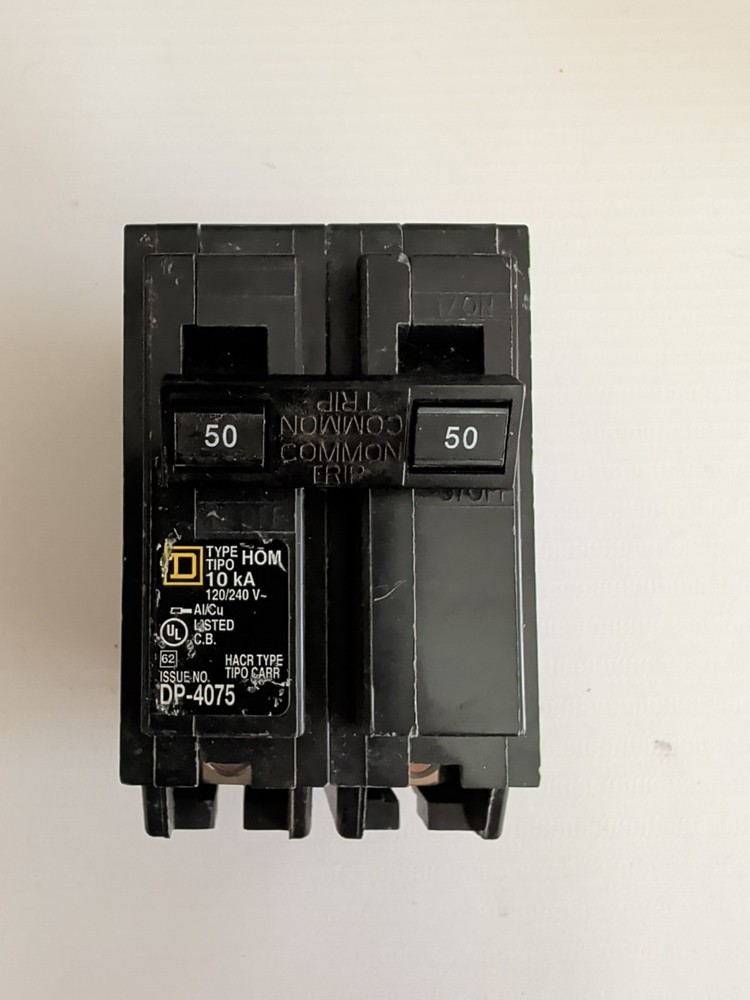 Square D Homeline 50 Amp 2-Pole Circuit Breaker HOM250 DP-4075 - Excellent...