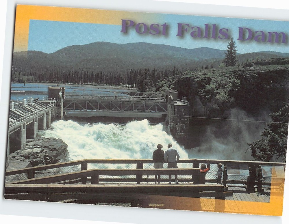 Postcard Post Falls Dam Post Falls Idaho USA