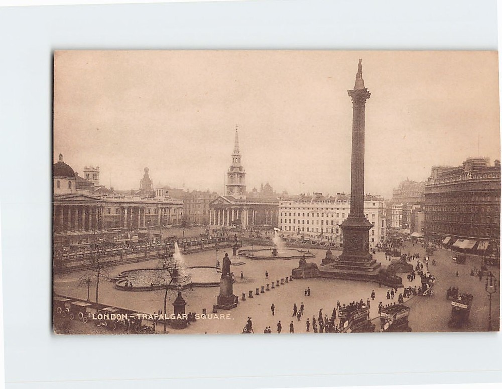Postcard Nelson Column Trafalgar Square London England