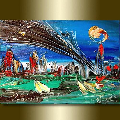 NEW YORK   painting Abstract Modern Art  Contemporary  WALL DECOR YFTH