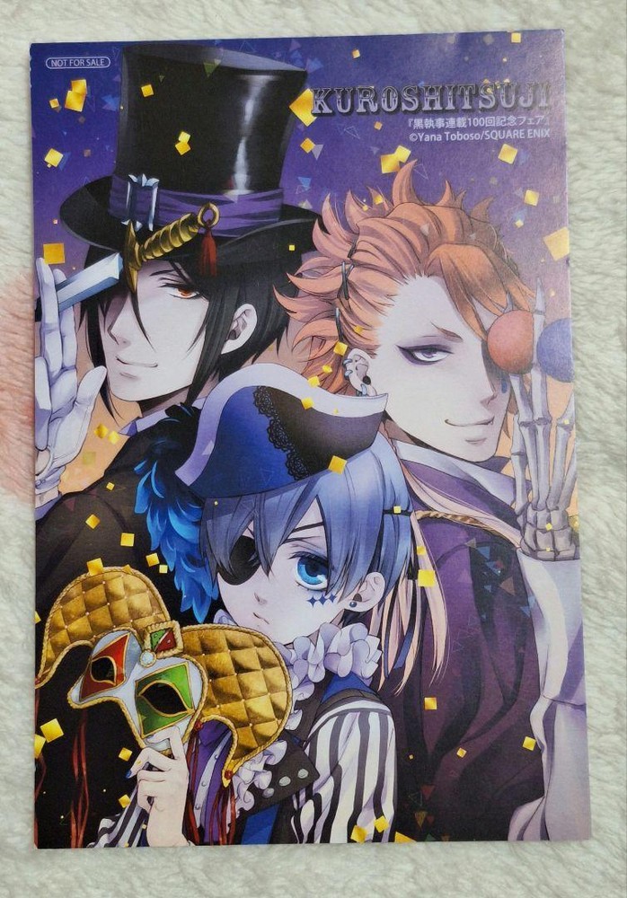 Black Butler Illustration Card Ciel & Sebastian & Joker Anime Goods From Japan