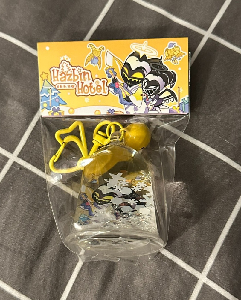 Hazbin Hotel Adam and Lute Guitarspear Fanmade Holiday Liquid Shaker Keychain