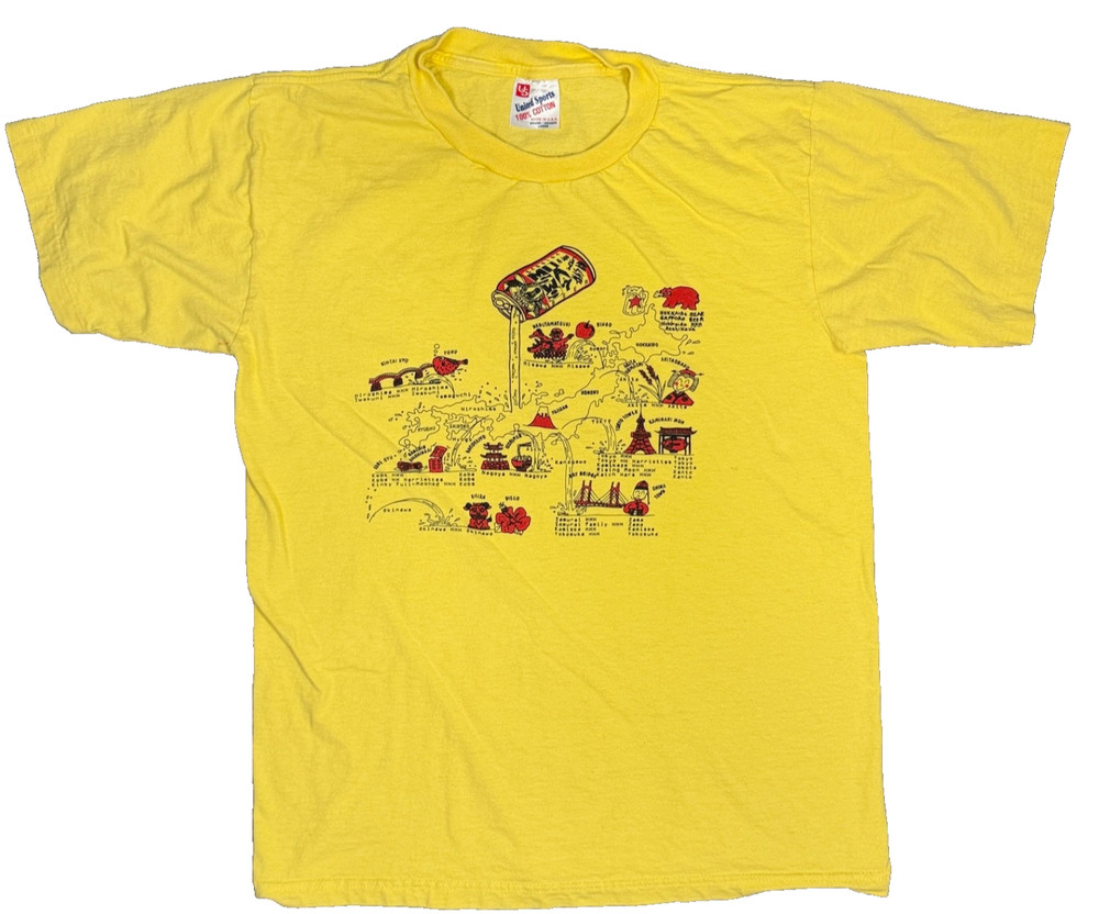 Vintage Tokyo Hash House Harriers T-Shirt Mens  L Single Stitch USA Made Yellow