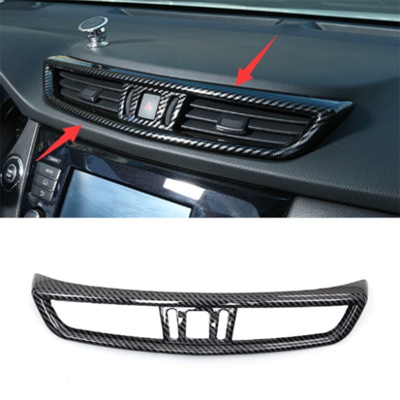 For Nissan Rogue 2014-20 Carbon Fiber Dash Center AC Air Outlet Vent Cover trim