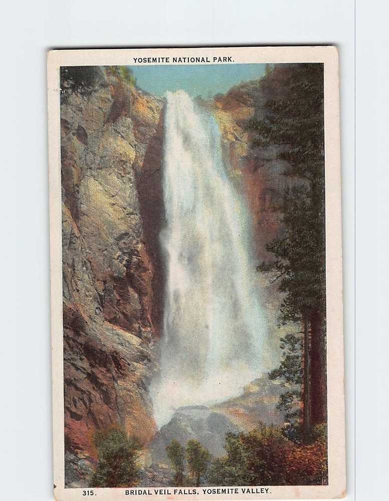 Postcard Bridal Veil Falls Yosemite Valley Yosemite National Park California USA
