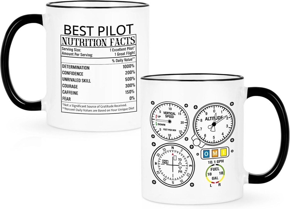 Cabtnca Pilot and Aviation Gifts for Men, Airplane Mug for Aviation Lovers