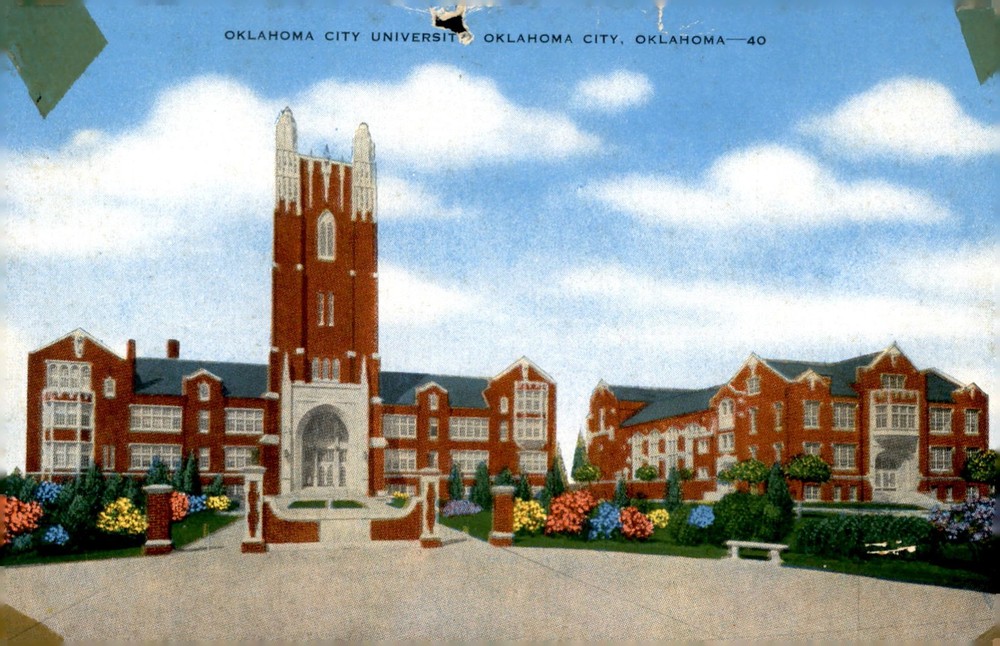 Oklahoma City University Administration Building, 1940 Postcard