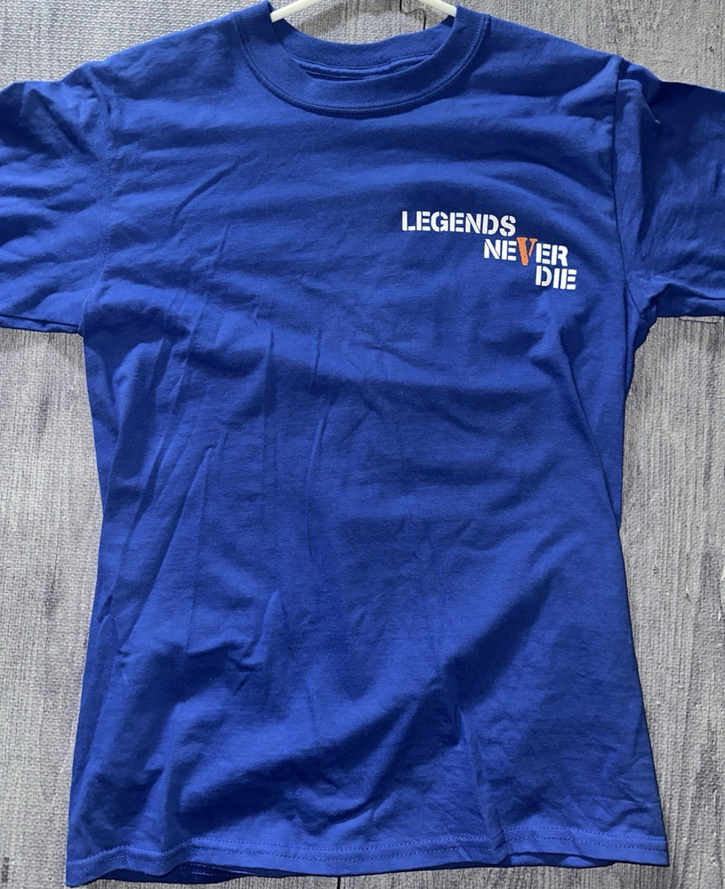 Vlone Men's Blue Legends Never Die Graphic V 999 T-Shirt S Juice World