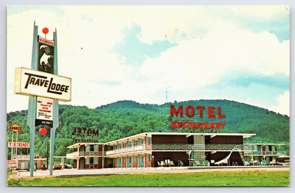 Williamsburg Kentucky KY Travelodge Motel Building Signs Vintage Photo Postcard