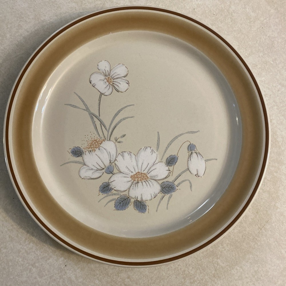 HEARTHSIDE Water Colors Stoneware Japan Dawn Floral White Dinner Plate 10.5