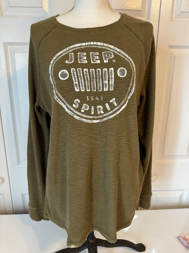 Jeep x Lucky Brand Long Sleeve Thermal Shirt Mens L Waffle Knit Jeep Lover