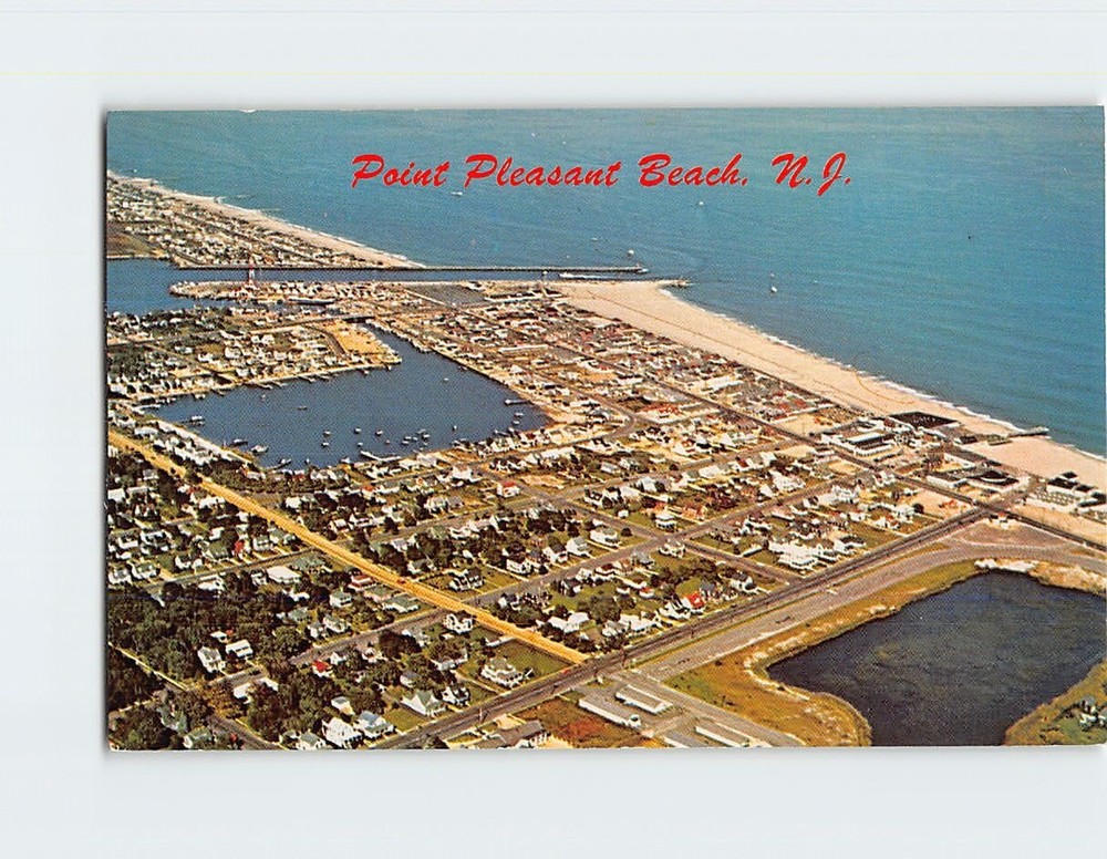 Postcard Aerial View Point Pleasant Beach NJ USA
