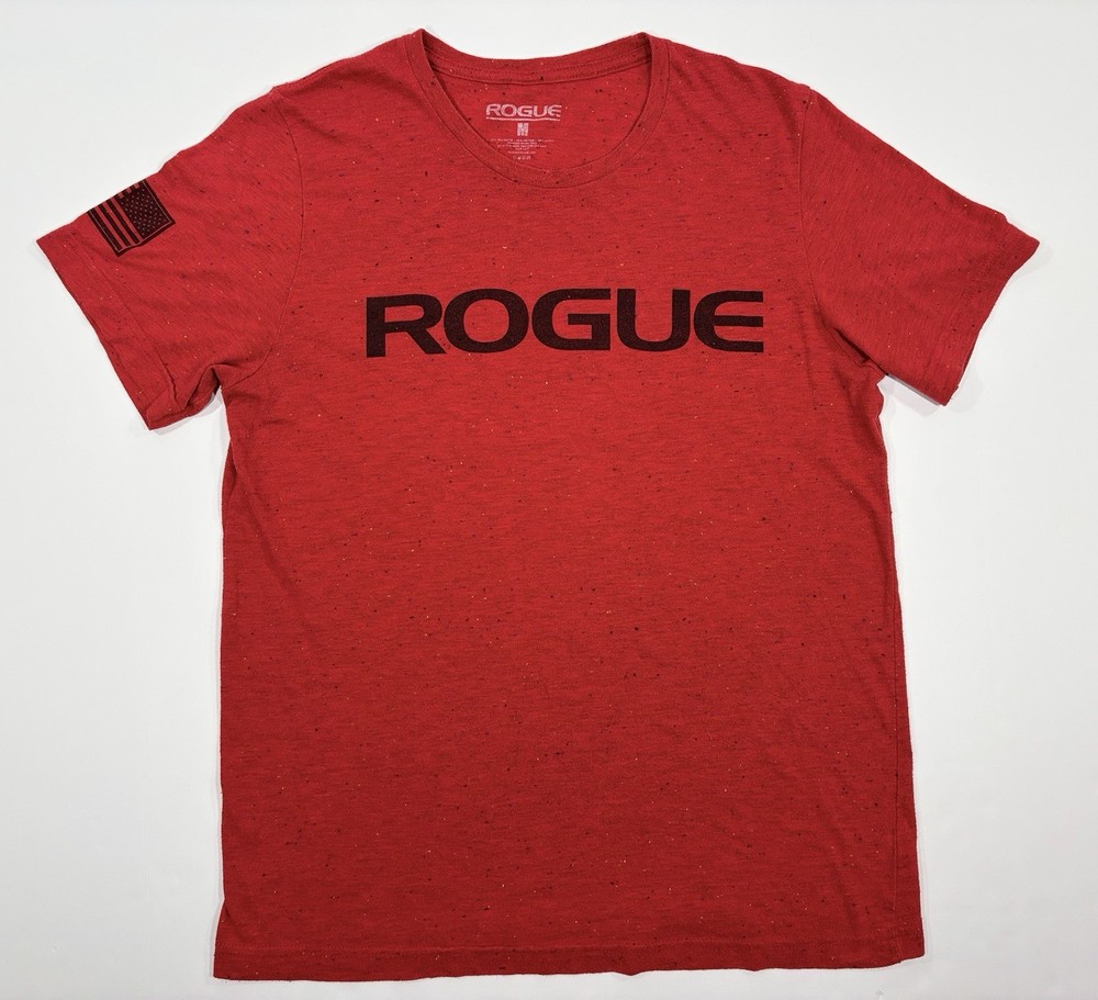 Rogue Fitness Shirt Men’s Medium Red Tee Flag Training Lifting CrossFit Gym