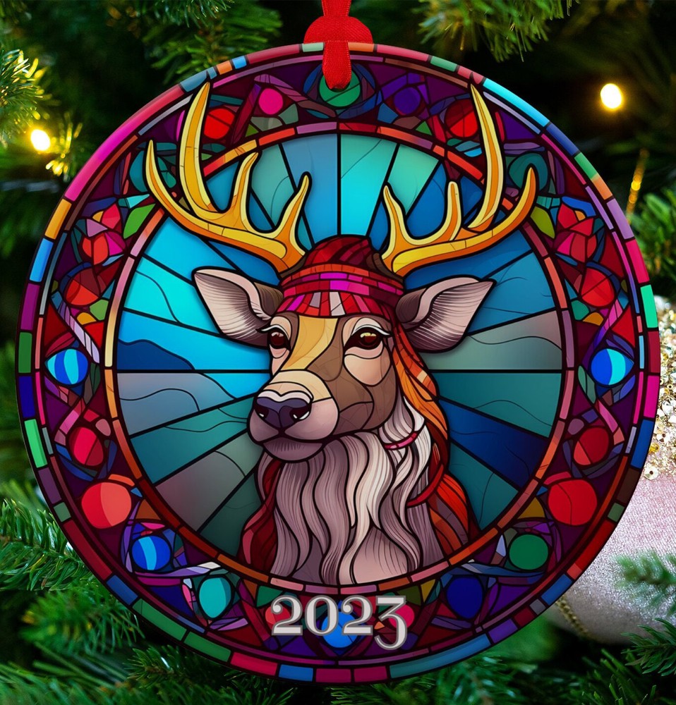 Ceramic Deer Ornament Reindeer Ornament Christmas Decoration Holiday Gift Idea