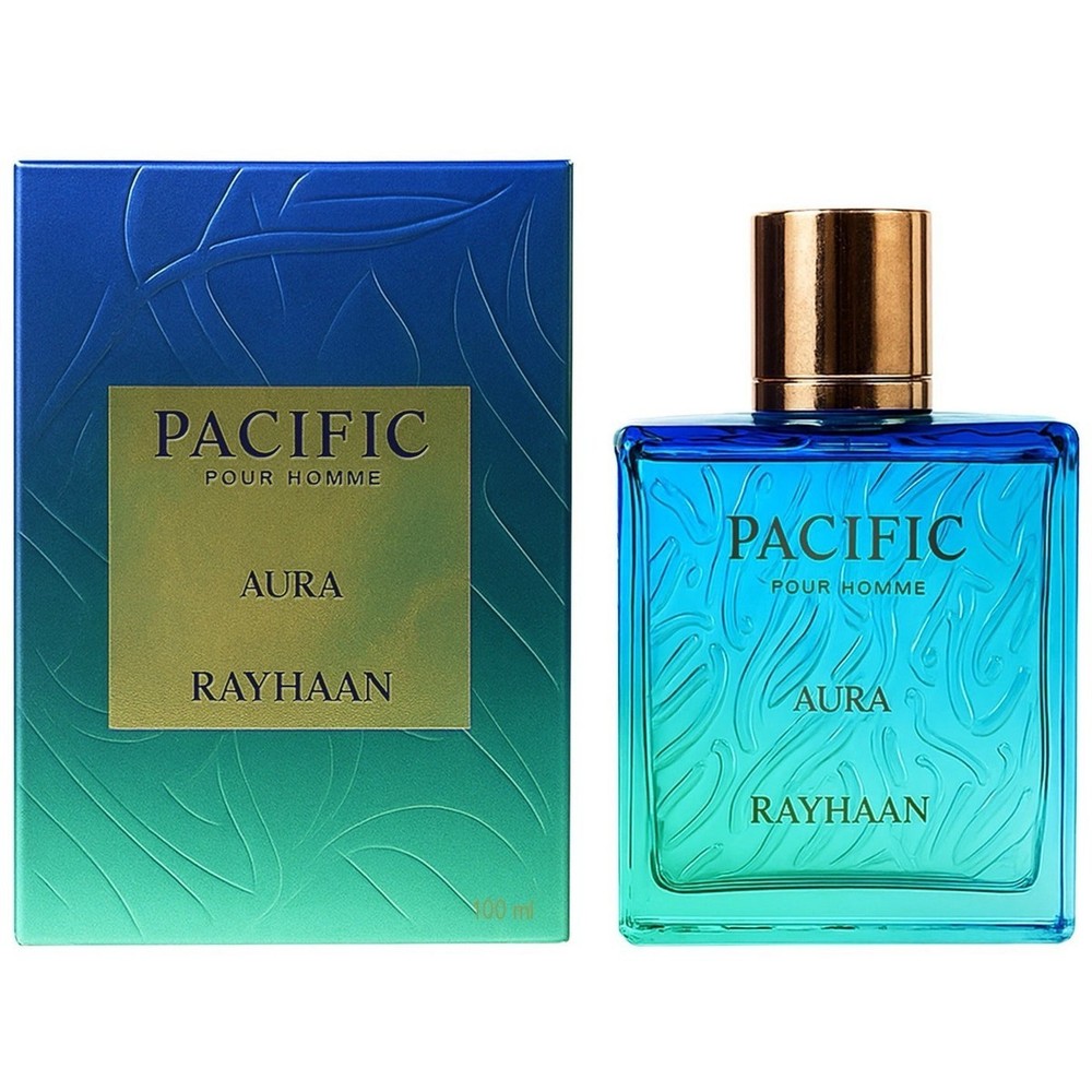Rayhaan Pacific Pour Homme Aura Eau de Parfum Spray 100ml Mint Lime Fig Rose